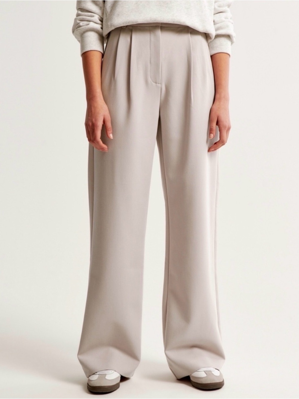 Abercrombie & Fitch Wide-Leg Pants in Light Taupe